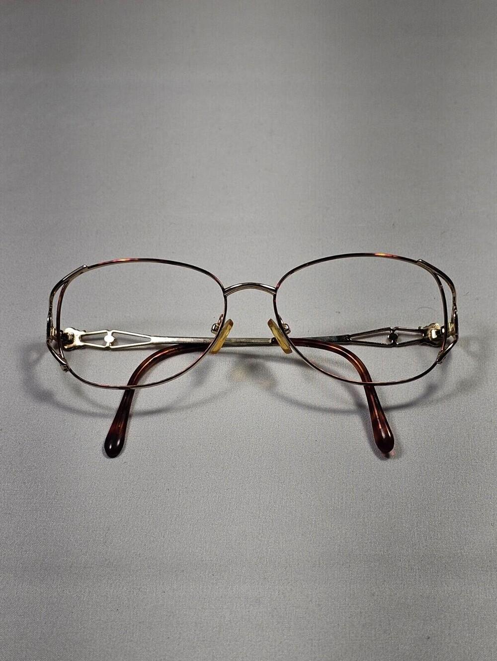 Vintage Eyeglasses Frames Gold With Intricate Design Brown Tourtise Shell - Picture 11 of 11